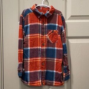 Small (6/7) Long Sleeve Button Down Wonder Nation - Red and Blue Plaid